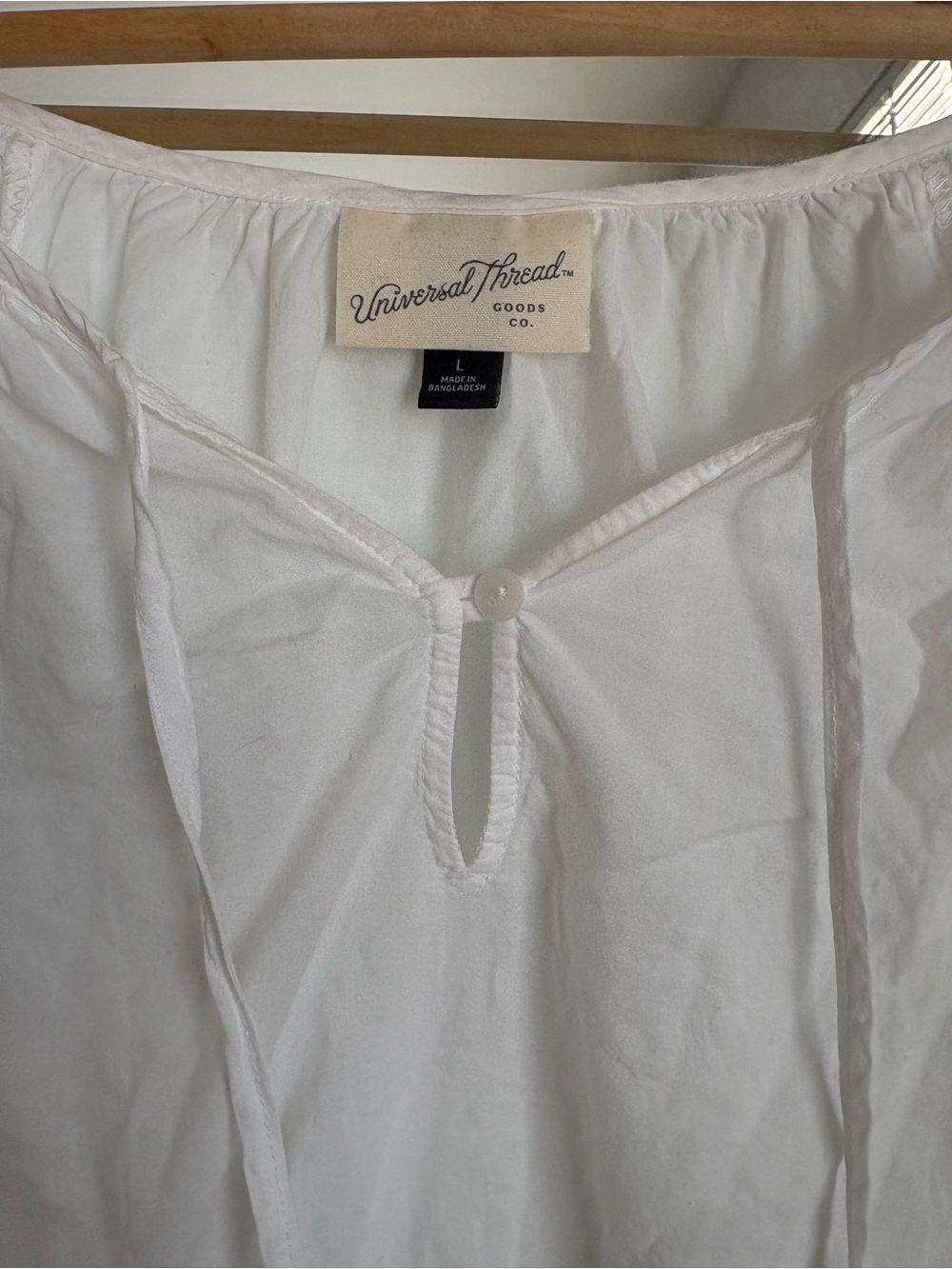 Universal Thread White Peasant Tie-Neck Blouse - Picture 2 of 2